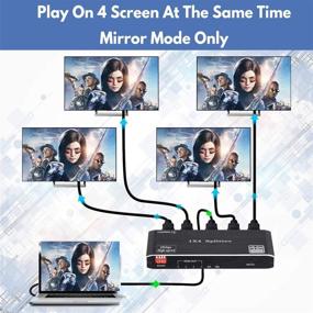 img 3 attached to 🔌 High-Performance 1x4 HDMI Splitter – 4K Ultra HD, 3D, HDR, Full Audio Video Distributor for HDTV, Blu-Ray, DVD, Xbox, PS4: 1 in 4 Out HDMI Splitter