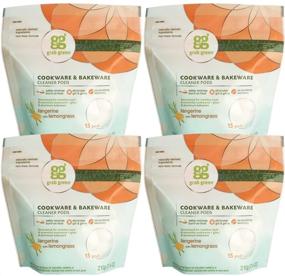 img 4 attached to 🍊 Grab Green Natural Cookware & Bakeware Cleaner Pods - Tangerine + Lemongrass Scented, with Essential Oils, Plant & Mineral-Based Ingredients - 15 Count (Pack of 4)