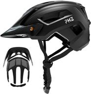 phz adult bike helmet with light - safety certified bicycle helmet for men women, ideal for mountain road skateboard - includes extra detachable visor & inner pads logo