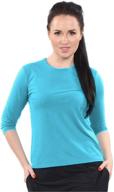 👚 stylish and modest kosher casual women's 3-4 sleeve shirt for swim, running, and exercise logo