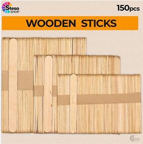 img 4 attached to 🍡 Popsicle Stick Craft Supplies Set - Premium Quality 150pcs - Mixed Sizes Assorted Multi Mini Large Wood Strips - Bulk Pack for Kids