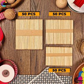 img 2 attached to 🍡 Popsicle Stick Craft Supplies Set - Premium Quality 150pcs - Mixed Sizes Assorted Multi Mini Large Wood Strips - Bulk Pack for Kids