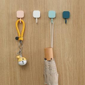 img 2 attached to 🔑 SoeKewo 10 Multicolor Adhesive Hooks: Stylish Key Holder Rack for Entryway, Door, Bathroom, Kitchen Decor