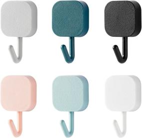 img 4 attached to 🔑 SoeKewo 10 Multicolor Adhesive Hooks: Stylish Key Holder Rack for Entryway, Door, Bathroom, Kitchen Decor