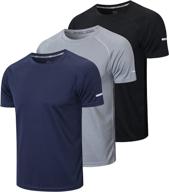 frueo men's 3-pack moisture wicking athletic t-shirts - dry fit, short sleeve, mesh workout shirts logo