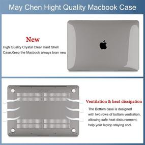 img 3 attached to 🖥️ Grey Hard Shell Case & Keyboard Cover for MacBook Pro 13 inch Model A2338 M1/A2289/A2251 2020 Release with Retina Display & Touch Bar, Fits Touch ID