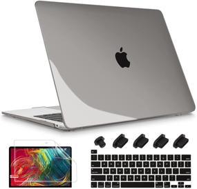 img 4 attached to 🖥️ Grey Hard Shell Case & Keyboard Cover for MacBook Pro 13 inch Model A2338 M1/A2289/A2251 2020 Release with Retina Display & Touch Bar, Fits Touch ID