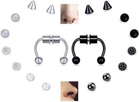 img 1 attached to Fxiqini Magnetic Horseshoe Stainless Piercing