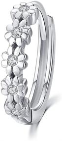 img 4 attached to 🌼 KINGWHYTE S925 Sterling Silver Small Hoop Earrings: Daisy Flower Design, Perfect for Sensitive Ears