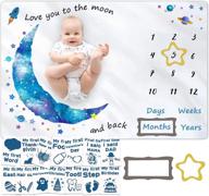 📸 baby monthly milestone blanket for baby boy and girl, baby photo blanket for newborn baby shower, monthly blanket for baby pictures, photography props, capture baby growth and milestones, large 60x40 inch logo