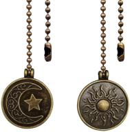 🌙✨ copper ceiling fan pull chain set: decorative totem pendant extension - moon and sun design (2pack) логотип