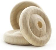 50-pack of 1-inch mini wooden wheels – versatile craft accessory logo