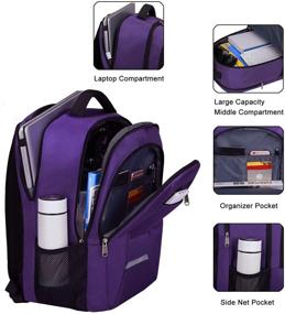 img 2 attached to 💜 Stylish Purple Laptop Backpack with Anti-Theft Features | Ideal for Women, College Students