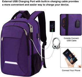 img 3 attached to 💜 Stylish Purple Laptop Backpack with Anti-Theft Features | Ideal for Women, College Students