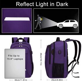 img 1 attached to 💜 Stylish Purple Laptop Backpack with Anti-Theft Features | Ideal for Women, College Students