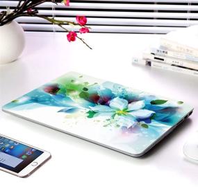 img 1 attached to 🌸 HRH Blue Watercolor Flowers Laptop Body Shell PC Protective Hard Case Cover and Silicone Keyboard Cover Set for MacBook 12'' with Retina Display A1534 (2015 Release) and A1931 (2018 Release) - 2-in-1 Solution