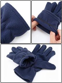 img 2 attached to Pairs Fleece Gloves Winter Fingers Boys' Accessories for Cold Weather