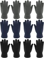 pairs fleece gloves winter fingers boys' accessories for cold weather logo