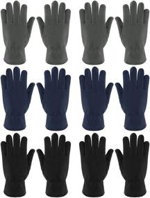 img 4 attached to Pairs Fleece Gloves Winter Fingers Boys' Accessories for Cold Weather