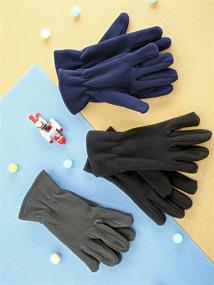 img 1 attached to Pairs Fleece Gloves Winter Fingers Boys' Accessories for Cold Weather