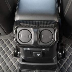 img 1 attached to RT-TCZ Заднее заднее сиденье, вентиляционные отверстия, декоративная накладка, крышка вентиляционного отверстия для кондиционера, АБС-панель, отделка, рамка, рамка для Jeep Wrangler 2018-2021 JL JLU Sport X Sahara Rubicon Carbon Fiber
