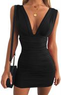 👗 gobles women's sexy bodycon sleeveless ruched party mini cocktail dress: flaunt your style! logo