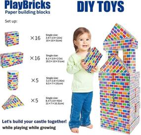 img 3 attached to 🏗️ MINIWHALE Cardboard 42 Pack: Extra Thick Building Blocks for Kids - Durable and Fun Construction Toy Set