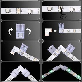 img 1 attached to Effortless LED Strip Extension: 28-Piece 3 PIN Solderless Connector Set for WS2811 WS2812B SK6812 LED Strip – Perfect L Shape and T Shape LED Lights Adapter for Easy Connectivity