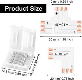 img 3 attached to Effortless LED Strip Extension: 28-Piece 3 PIN Solderless Connector Set for WS2811 WS2812B SK6812 LED Strip – Perfect L Shape and T Shape LED Lights Adapter for Easy Connectivity