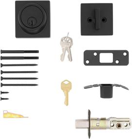 img 1 attached to 🔒 Enhance Security with Kwikset 98160-016 Contemporary Key Control Deadbolt in Matte Black