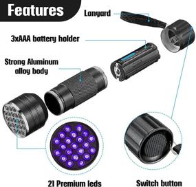 img 3 attached to 🔦 Riakrum Mini UV Blacklight Flashlight: Ideal for Detecting Dog Pet Urine, Stains, Scorpions & More!