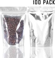 🌟 100 count stand up foil ziplock bags by lauren - resealable mylar pouches (5 x 8 inches) логотип