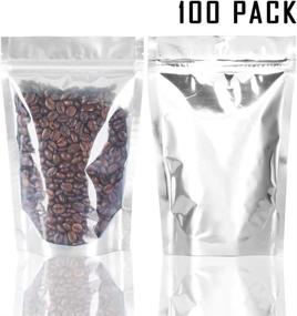 img 4 attached to 🌟 100 Count Stand Up Foil Ziplock Bags by Lauren - Resealable Mylar Pouches (5 x 8 Inches)