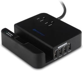 img 4 attached to Cable Matters 2-Outlet Surge Protector with 4.8A 4-Port USB Charger, Tablet Holder Included