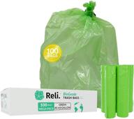 🌱 reli. biodegradable trash bags 40-45 gallon (100 count) - eco friendly, green, and compatible with 30-39 gallon trash containers (see product description for biodegradability) logo