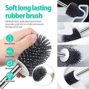 img 3 attached to 🚽 ERDONG Toilet Brush and Holder: Space-Saving White Bathroom Cleaning Set with Soft Silicone Bristles for Efficient Storage and Organization