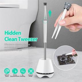 img 1 attached to 🚽 ERDONG Toilet Brush and Holder: Space-Saving White Bathroom Cleaning Set with Soft Silicone Bristles for Efficient Storage and Organization