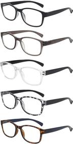 img 4 attached to 👓 Eye-Protection with Style: 5-Pack Vintage Blue Light Blocking Computer Reading Glasses for Women and Men (1.75x, 5 Color Assorted)