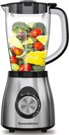 🍹 professional smoothie blender by bonsenkitchen - 50oz jar, 5 speeds control, ideal countertop blender for smoothies and frozen drinks, silver логотип