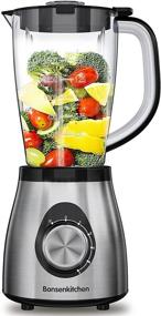 img 4 attached to 🍹 Professional Smoothie Blender by Bonsenkitchen - 50oz Jar, 5 Speeds Control, Ideal Countertop Blender for Smoothies and Frozen Drinks, Silver