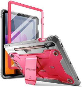 img 4 attached to Samsung Galaxy Tab S7 Tablet Case - Poetic Revolution Series, Full-Body Heavy Duty Case with Built-in-Screen Protector - 11 Inch Model SM-T870/ SM-T875 (2020 Release), Pink