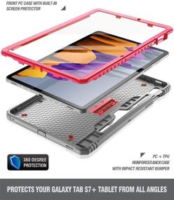 img 1 attached to Samsung Galaxy Tab S7 Tablet Case - Poetic Revolution Series, Full-Body Heavy Duty Case with Built-in-Screen Protector - 11 Inch Model SM-T870/ SM-T875 (2020 Release), Pink