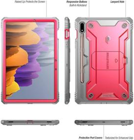 img 2 attached to Samsung Galaxy Tab S7 Tablet Case - Poetic Revolution Series, Full-Body Heavy Duty Case with Built-in-Screen Protector - 11 Inch Model SM-T870/ SM-T875 (2020 Release), Pink