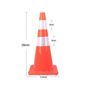 img 1 attached to 🚧 10 Pack of 28" PVC Traffic Cones: High Visibility Safety Road Parking Cones for Construction, Traffic Control, and Hazard Areas - Fluorescent Orange with Reflective Strips and Weighted Base (10 cones)