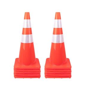 img 4 attached to 🚧 10 Pack of 28" PVC Traffic Cones: High Visibility Safety Road Parking Cones for Construction, Traffic Control, and Hazard Areas - Fluorescent Orange with Reflective Strips and Weighted Base (10 cones)