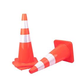 img 2 attached to 🚧 10 Pack of 28" PVC Traffic Cones: High Visibility Safety Road Parking Cones for Construction, Traffic Control, and Hazard Areas - Fluorescent Orange with Reflective Strips and Weighted Base (10 cones)