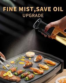 img 3 attached to 🥗 Portable Oil Sprayer for Air Fryer Cooking, Olive Oil Dispenser Spray Bottle, Reusable Oil Spray Mister for Grilling, Roasting, Baking, BBQ, Salad – Food Grade BPA Free, 7oz/210ml