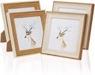 🖼️ wood grain 6x6 square picture frames: 4 pack for baby pictures, weddings, portraits, and christmas gifts логотип