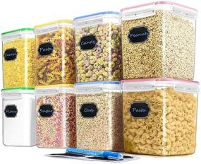 img 4 attached to 🥣 Blingco Cereal Container Food Storage Containers, Set of 8 - Airtight BPA-Free Plastic Containers for Flour, Cereal, and Pantry Storage