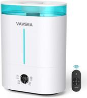 🏠 vavsea top fill bedroom humidifier, cool mist ultrasonic with essential oils & auto shut off, 4l tank for 24 hours, 3 mist modes, led touch display, home humidifier (white) logo